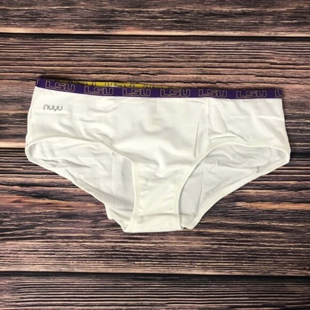 NUYU LSU Tigers Louisiana State University White‎ Boyshorts Underwear Medium